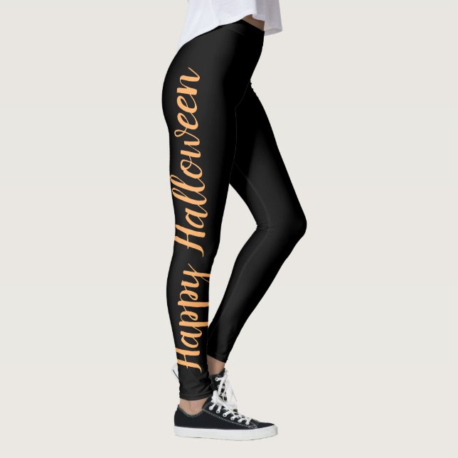 Leggings Fiesta elegante anaranjado de neón negro del traje (Derecha)