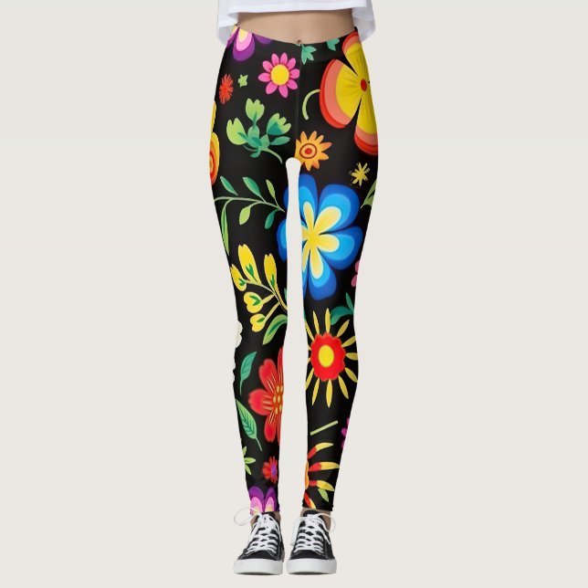 Leggings Fiesta floral mexicana (Anverso)