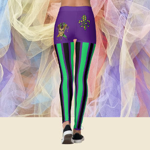 Leggings Fiesta Mardi Gras Bonita vista trasera de las pier