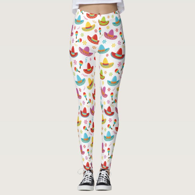 Leggings Fiesta mexicana divertida (Anverso)