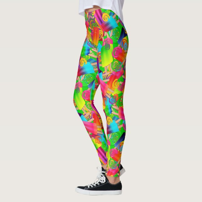 Leggings Fiestas CKC Dots-Popsicle Swirls-Neon-LEGGINGS (Izquierda)