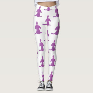 Leggings Figura de la yoga, actitud de Sukhasana, polainas