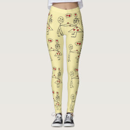 Leggings Figura dibujada mano pares del palillo de la