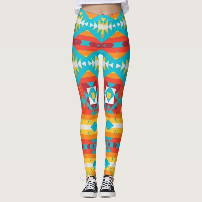 Leggings Filas de formas tribales (Anverso)