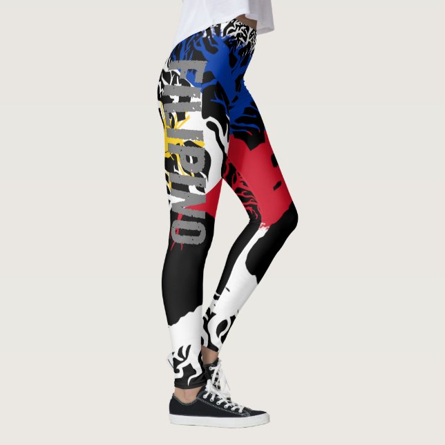 Leggings FILIPINO ROOTS Gris Letters (Derecha)