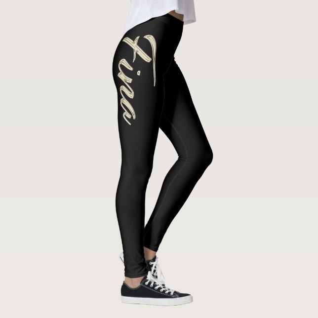 Leggings Fina white gold Handwriting Hose (Derecha)