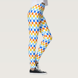 Leggings Fire and ice checkerboard pattern