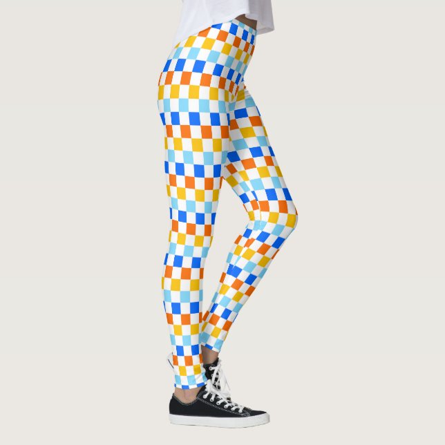 Leggings Fire and ice checkerboard pattern (Derecha)