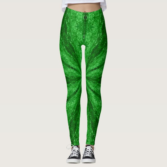 Leggings Firma Ariel Invierno Mármol Verde Mandala Yoga (Anverso)