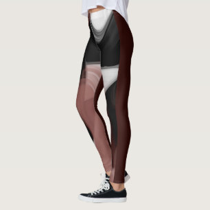 Leggings Fitness Arte Abstracto Negro Polvoriento