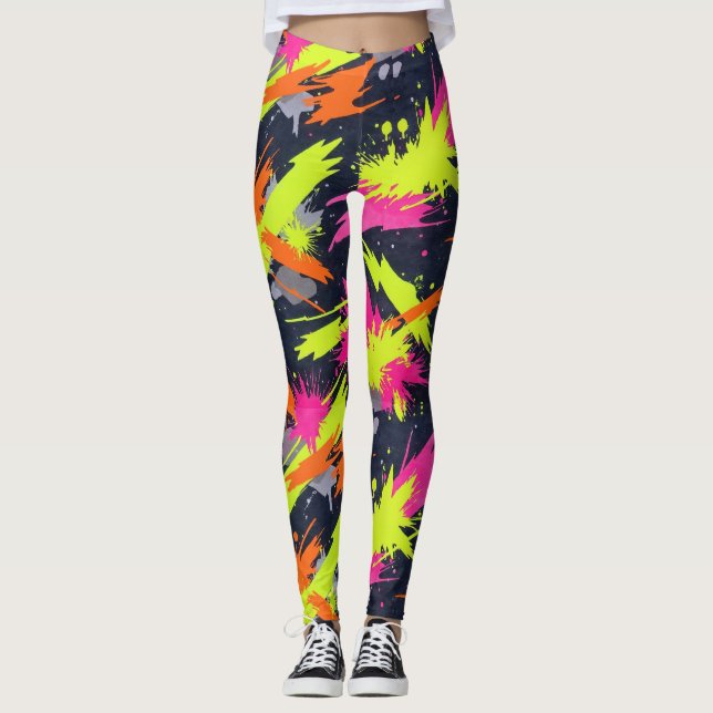Leggings Fitness Fluorescente Naranja Electric Amarillo ros (Anverso)