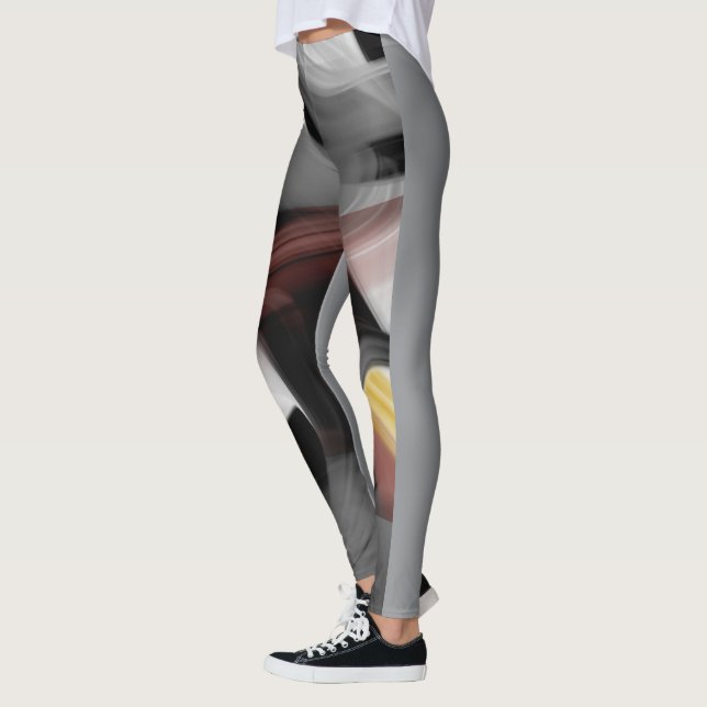 Leggings Fitness Resumen Arte Polvo Negro (Izquierda)