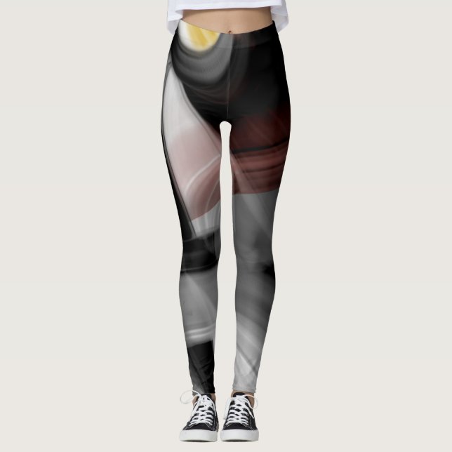 Leggings Fitness Resumen Arte Polvo Negro (Anverso)