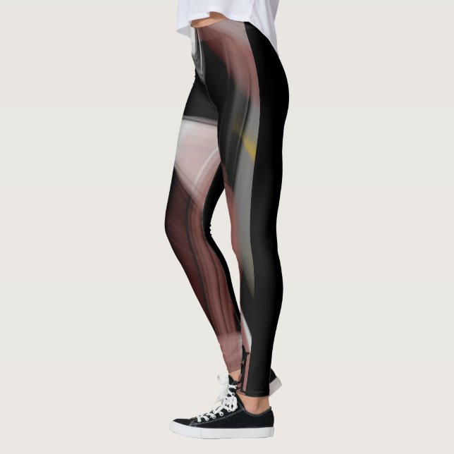 Leggings Fitness Resumen Arte Polvo Negro (Izquierda)
