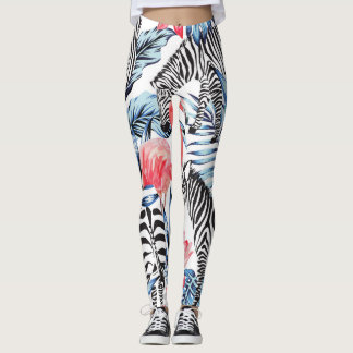 Leggings Flalia tropical: paraíso de cebra flamenca