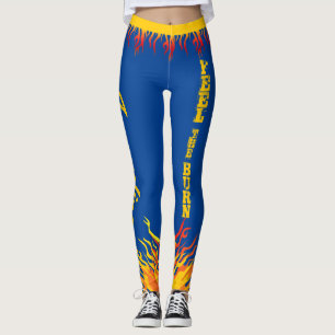 Leggings Flamaciones motivacionales Guión amarillo dorado A