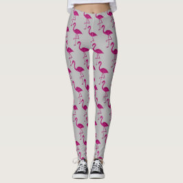 Leggings Flamenco rosa brillante con destellos grises