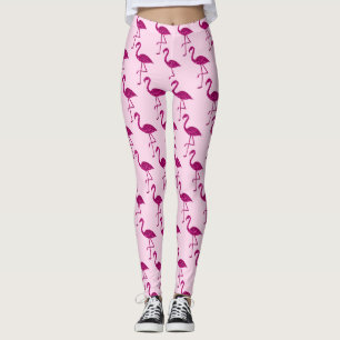 Leggings Flamenco rosa brillante con patrón de destellos
