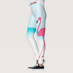 Leggings Flamenco rosado lindo elegante en la playa