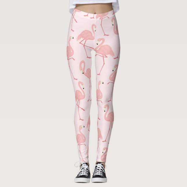 Leggings Flamencos rosados bonitos (Anverso)