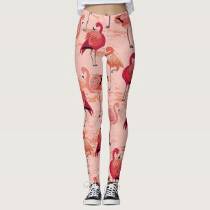 Leggings Flamencos rosados: Patrón tropical sin foco