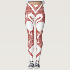 Leggings Flamingo de Amor de Corazón Texturizado - Color Pe