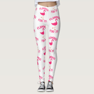 Leggings Flamingo divertido por el patrón de pájaro tropica