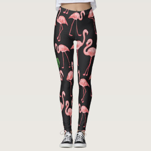 Leggings Flamingo Elegance: Vieja Monstera Fusión.