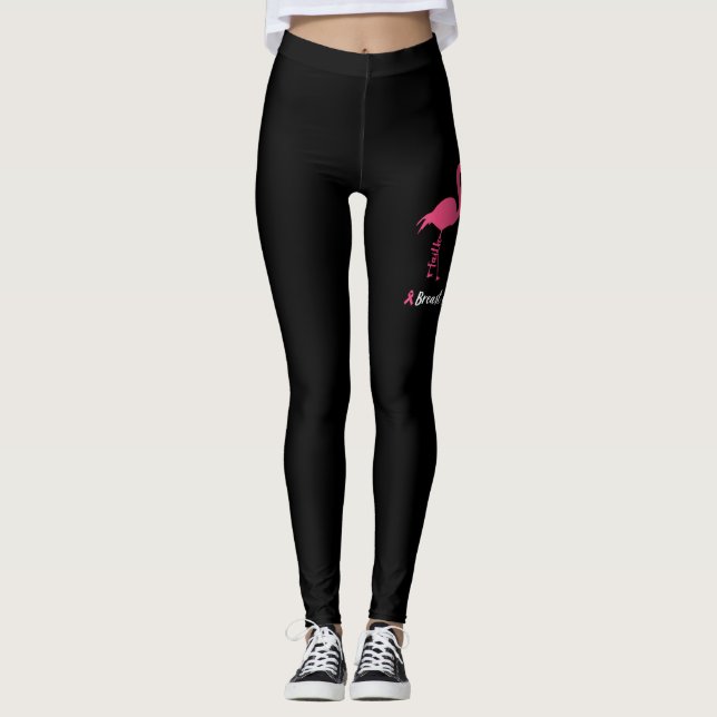 Leggings Flamingo Faith Hope Love Mama Cancer Awareness (Anverso)
