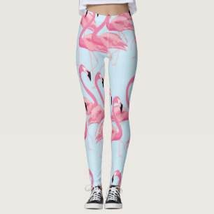 Leggings Flamingo Flock: Impresión tropical vintage