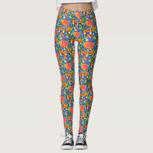 LEGGINGS FLAMINGO ROJO DE HALLOWEEN Y GATO NEGRO EN PUMPKIN