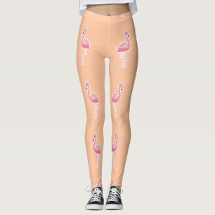 Leggings flamingo rosa en naranja pálido