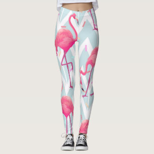 Leggings Flamingos Gris claro: Vintage Tropical.
