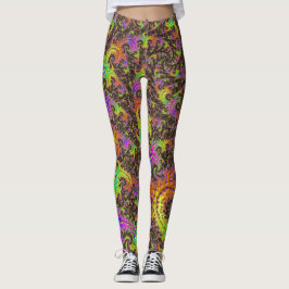 Leggings Flashy Colorful Spiral Resumen Fractal Digital