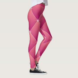 Leggings Flashy Glam Patrón rosa Énfasis de diamantes Yoga