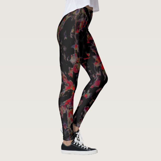 Leggings Flashy Red blots en base rocosa gris oscuro, textu (Derecha)