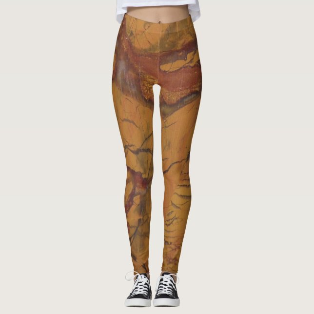 Leggings Flashy Red Jasper Natural Rock Photo diseñado (Anverso)