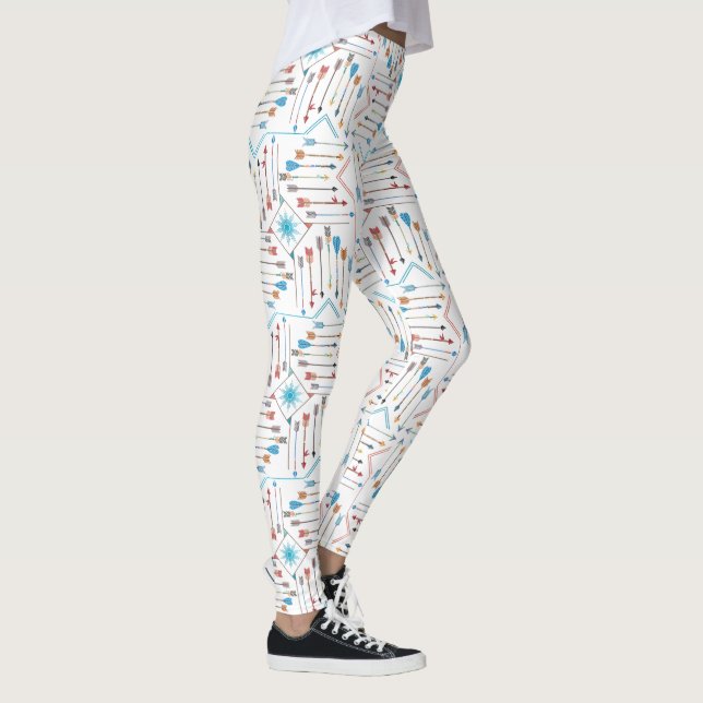 Leggings Flechas de Boho y Sun V11 White ID748 (Derecha)