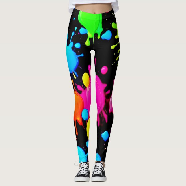 Leggings Flechas de pintura en negrita y brillante (Anverso)