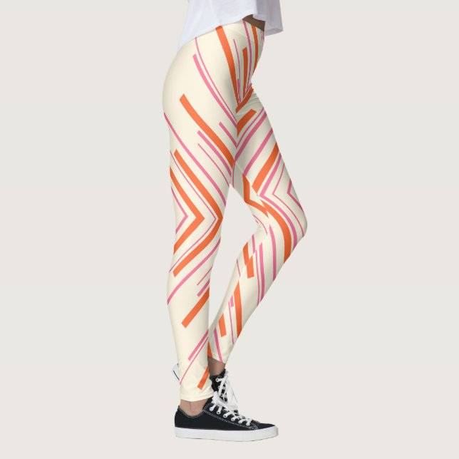 Leggings Flechas en rosa, Naranja y crema (Derecha)