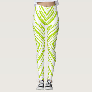Leggings Flechas en verde limón y blanco