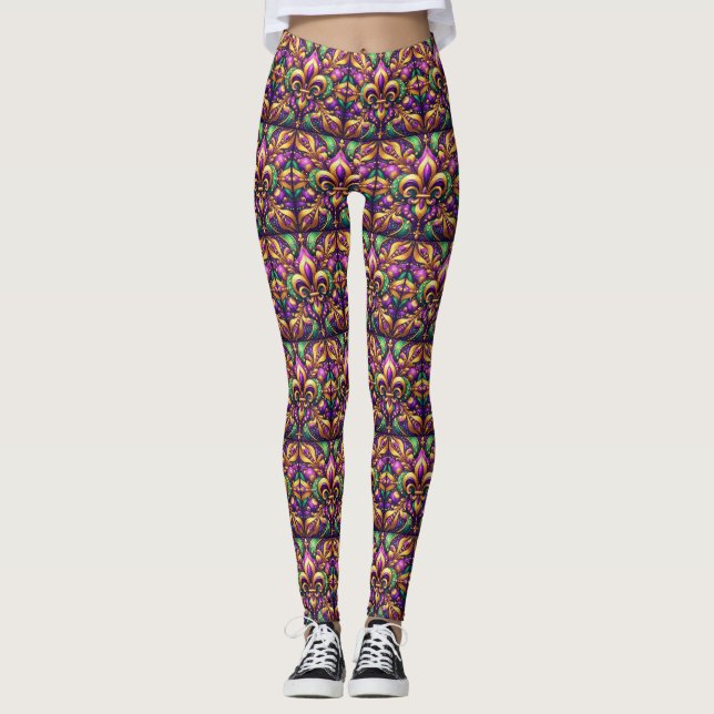 Leggings fleur de lis mardi gras (Anverso)