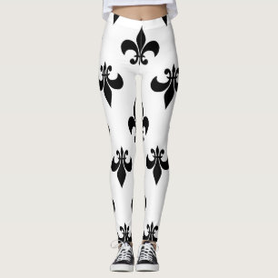 Leggings fleur de lis negro