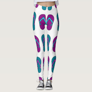 Leggings Flip Flops: Vintage blanco brillante.
