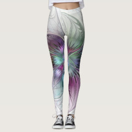 Leggings Flor Abstracta Colorida Arte Fractal Floral Modern