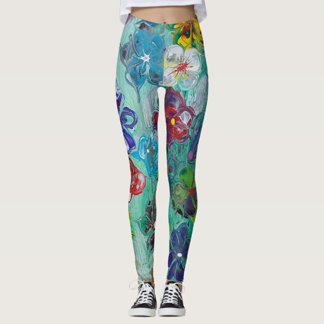 Leggings Flor acrílica de colores (Anverso)