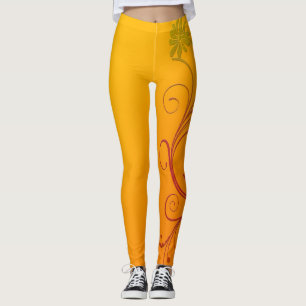Leggings Flor anaranjada