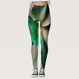 Leggings Flor artística en tonos azules, verdes y grises