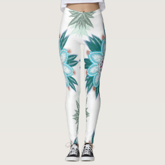 Leggings Flor azul exótica Mandala
