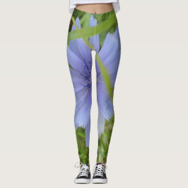 Leggings Flor Azul Púrpura Elegante Flora Floral